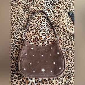 Brown Suede Studded Kate spade Women's Bag